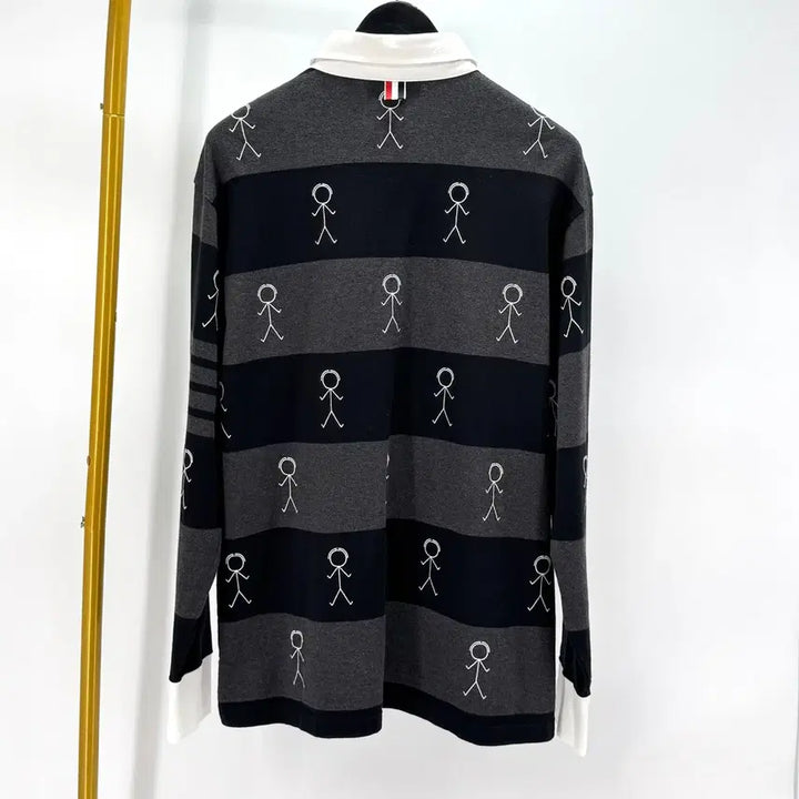 [BUNJANG] Thom Browne PK Long Sleeve Polo Shirt / [4사이즈] 톰브라운 사선 PK 긴팔 카라티 티셔츠 (MJP073E)
