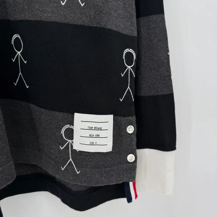 [BUNJANG] Thom Browne PK Long Sleeve Polo Shirt / [4사이즈] 톰브라운 사선 PK 긴팔 카라티 티셔츠 (MJP073E)