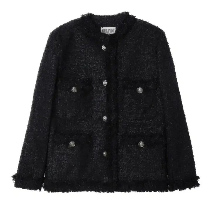 [BUNJANG] Tweed Jacket / 카키포인트 트위드자켓 롱