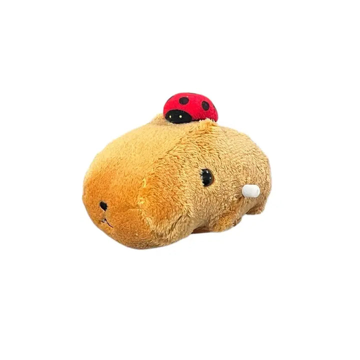 [BUNJANG] Ladybug Capybara Pull-back Car Plush Toy / [작동o] 무당벌레 카피바라상 풀백카 인형