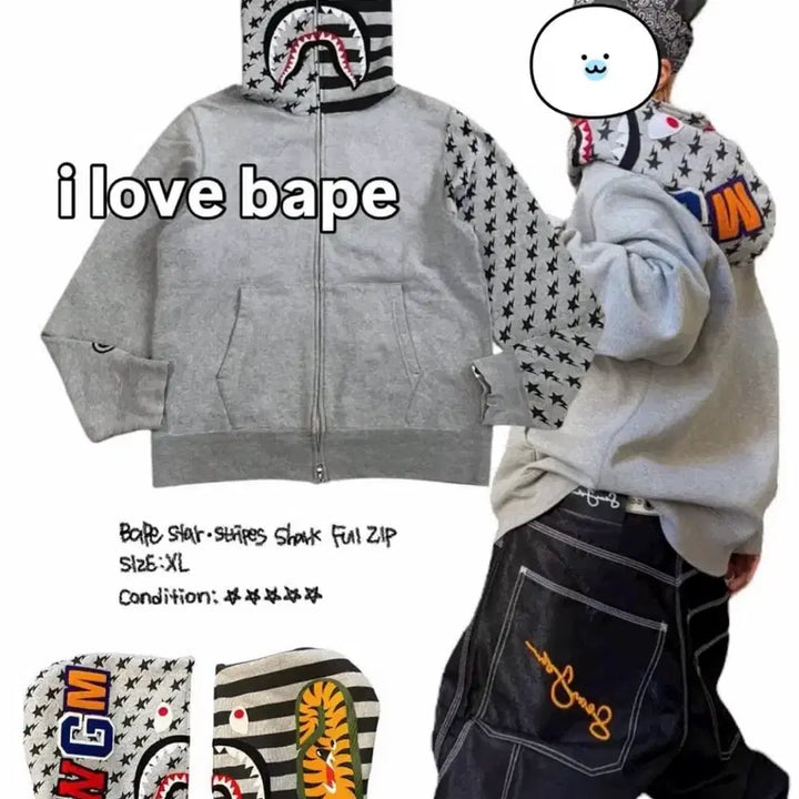 [BUNJANG] BAPE 베이프 스타 샤크 풀집업 XL / BAPE 베이프 스타 샤크 풀집업 XL