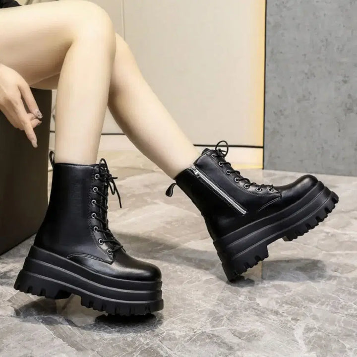 [SOLD OUT] 여성 키높이 통굽 플랫폼 8cm 앵클워커 240 콘서트 스탠딩화 코스프레