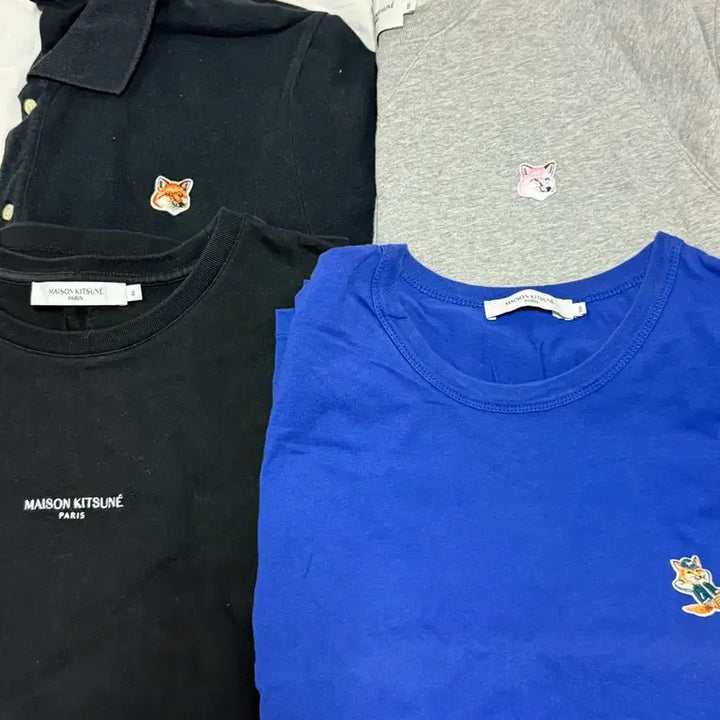 [BUNJANG] Maison Kitsune T-shirts &amp; Sweatshirt Bundle Set / 일괄4장) 정품 메종키츠네 반소매 3개 맨투맨 1개
