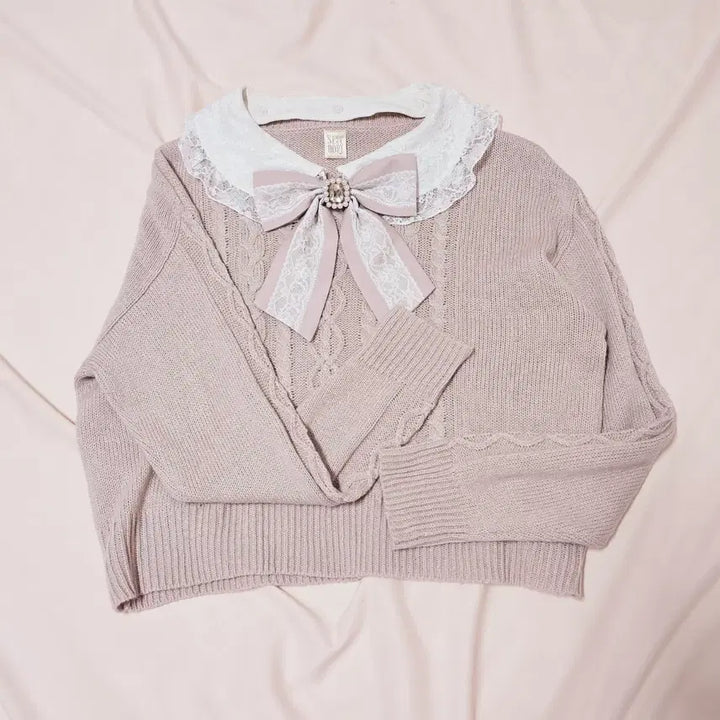 [BUNJANG] Secret Honey Cara Knit Top / 정품) 시허니 세일로 카라 니트