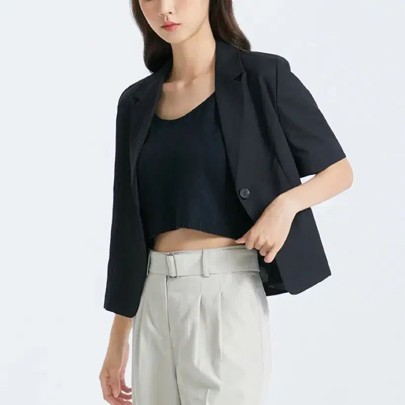 [BUNJANG] MIXXO Tailored Short Sleeve Jacket / 미쏘 테일러드 숏 반팔자켓