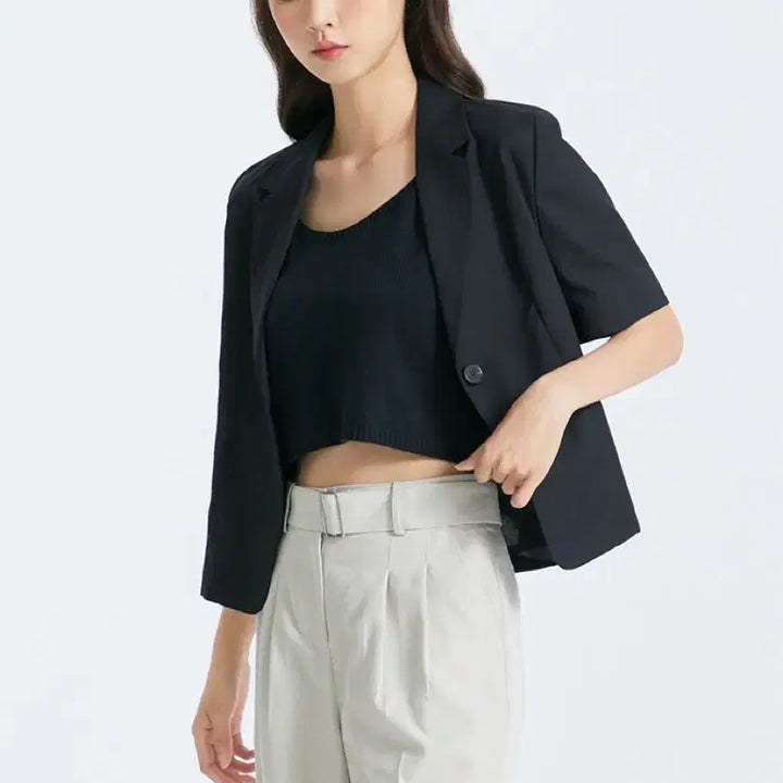 [BUNJANG] MIXXO Tailored Short Sleeve Jacket / 미쏘 테일러드 숏 반팔자켓