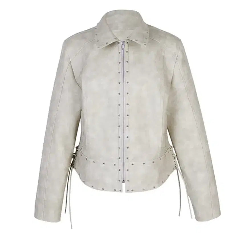 [BUNJANG] Seric Studded Pointed Leather Jacket / 세릭 stud pointed jacket 스터드 포인티드 레더 자켓