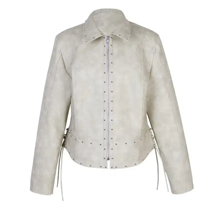 [BUNJANG] Seric Studded Pointed Leather Jacket / 세릭 stud pointed jacket 스터드 포인티드 레더 자켓