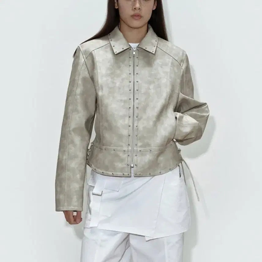 [BUNJANG] Seric Studded Pointed Leather Jacket / 세릭 stud pointed jacket 스터드 포인티드 레더 자켓