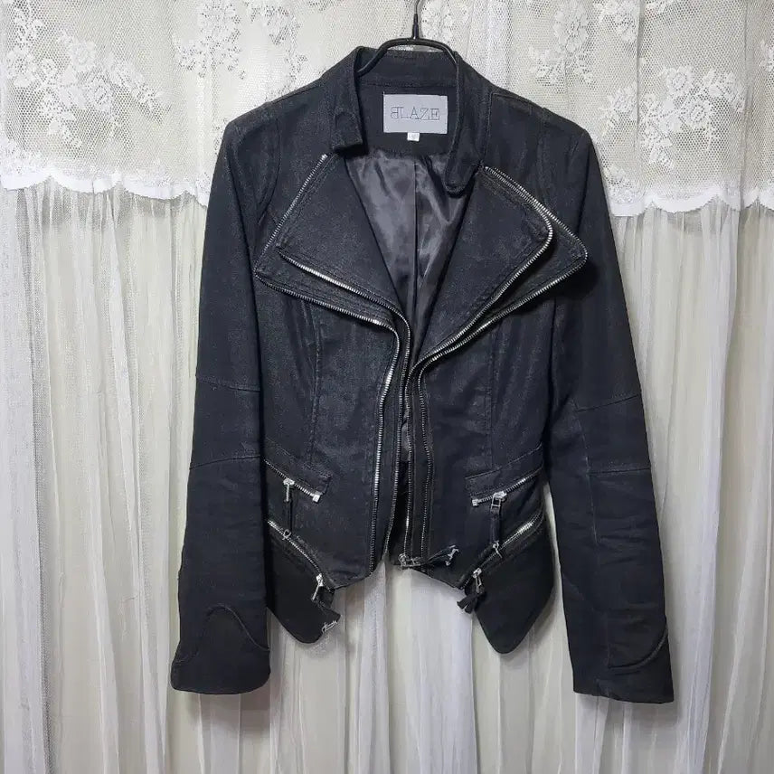 [BUNJANG] BLAZE Black Denim Rider Jacket / 블레이즈 BLAZE 블랙 데님 라이더 자켓(쟈크 1단 2단변형)