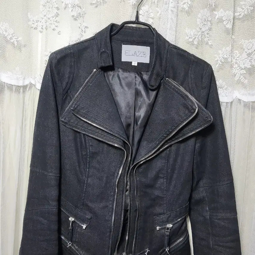 [BUNJANG] BLAZE Black Denim Rider Jacket / 블레이즈 BLAZE 블랙 데님 라이더 자켓(쟈크 1단 2단변형)