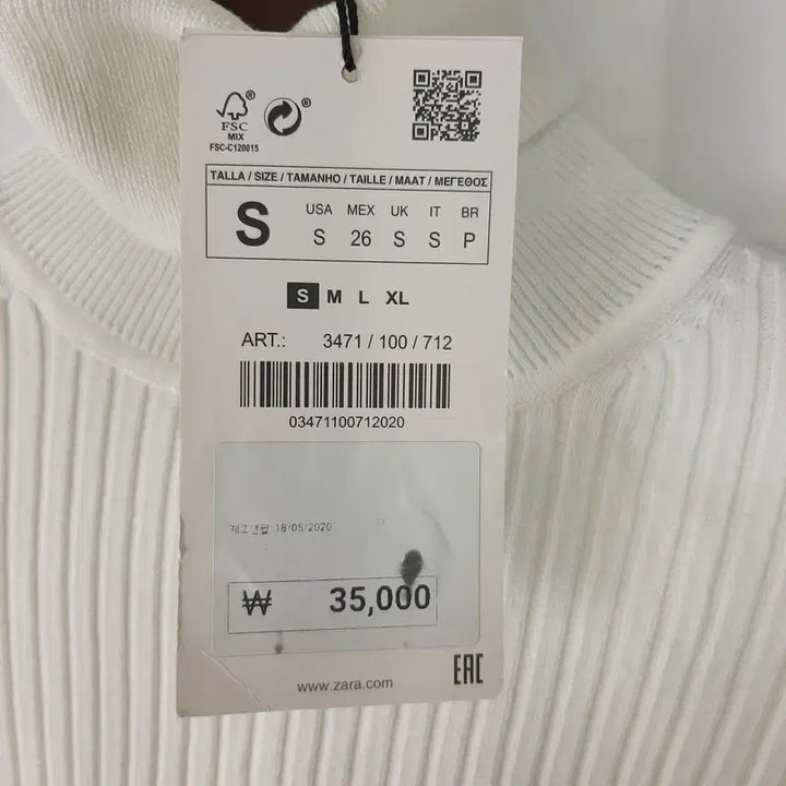 [BUNJANG] ZARA Ribbed Turtleneck Knit Sweater S / 자라 새상품 골지 폴라니트  S