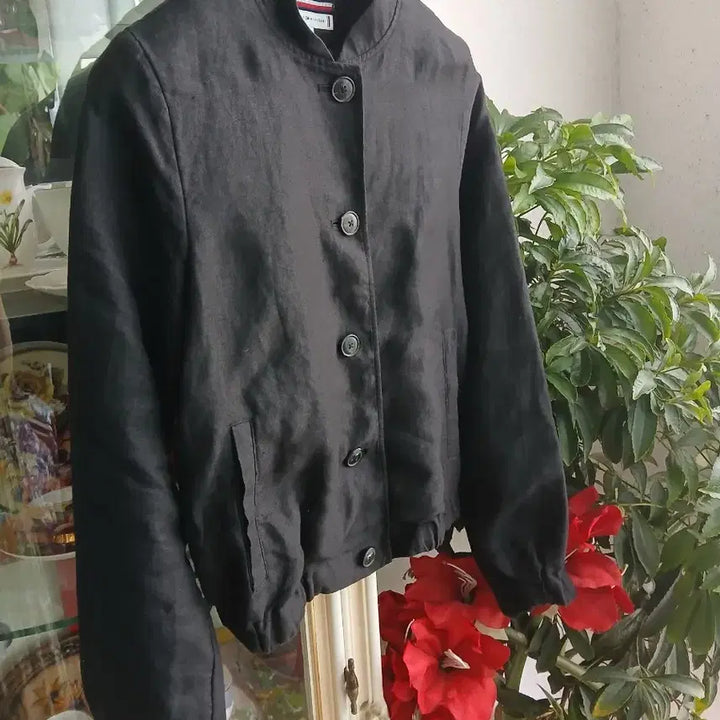 [SOLD OUT] 타미힐피거 블랙 린넨 봄버 자켓 55