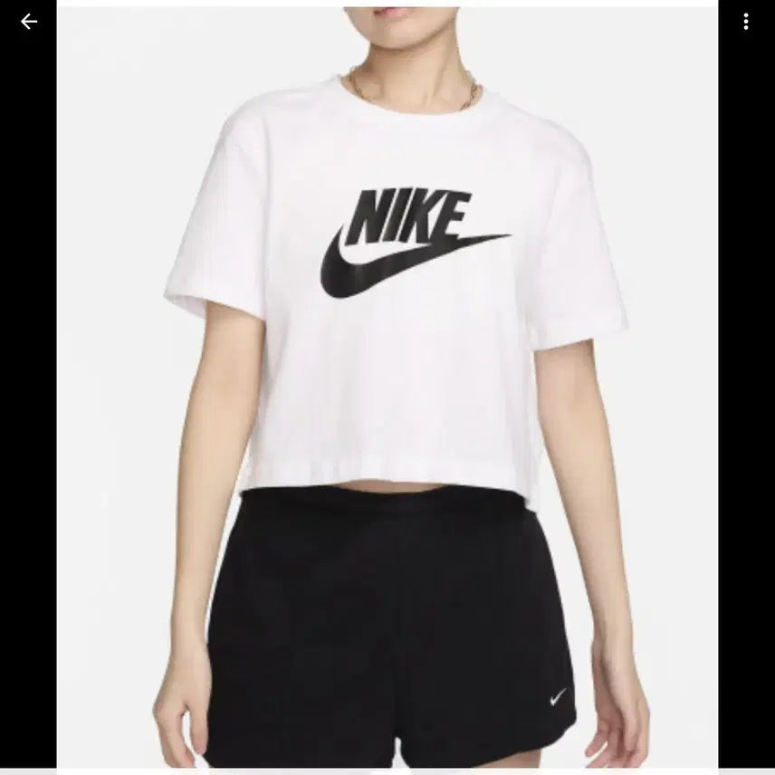 [BUNJANG] Nike Crop T-shirt White / 나이키 반팔 크롭 티셔츠 화이트