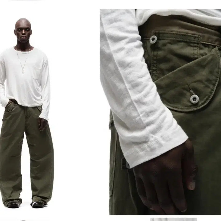 [BUNJANG] Nofaithstudios Herringbone Pants Khaki / Nofaithstudios 헤링본 팬츠 카키