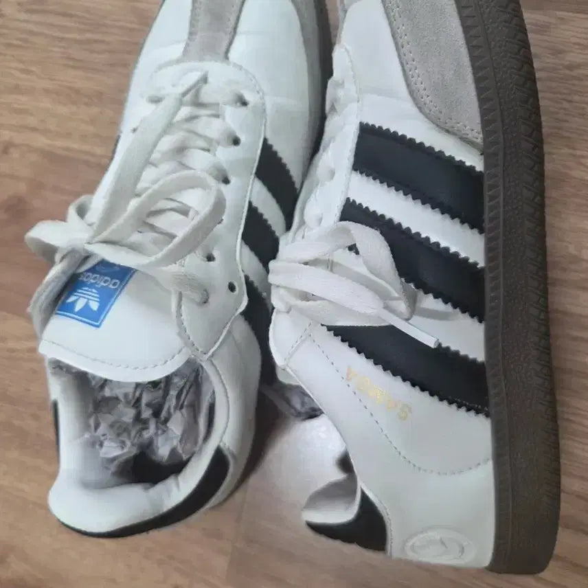 [BUNJANG] Adidas Samba White and Black Sneakers / 아디다스 삼바 흰검 운동화