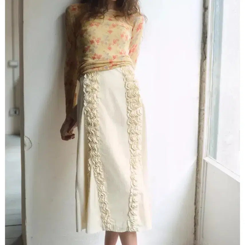 [BUNJANG] Zara Floral Pattern Knit Top / 자라 플로럴 패턴 니트 탑 M