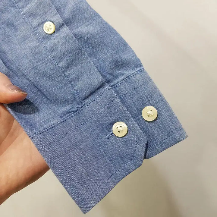 [BUNJANG] Vintage Solid Plain Classic Long Sleeve Shirt (Men&