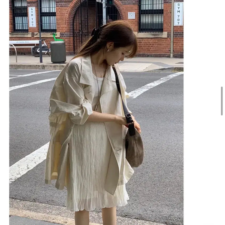 [BUNJANG] 온스 OUNCE 플리츠 미디 스커트 아이보리 S / 온스 OUNCE 플리츠 미디 스커트 아이보리 S
