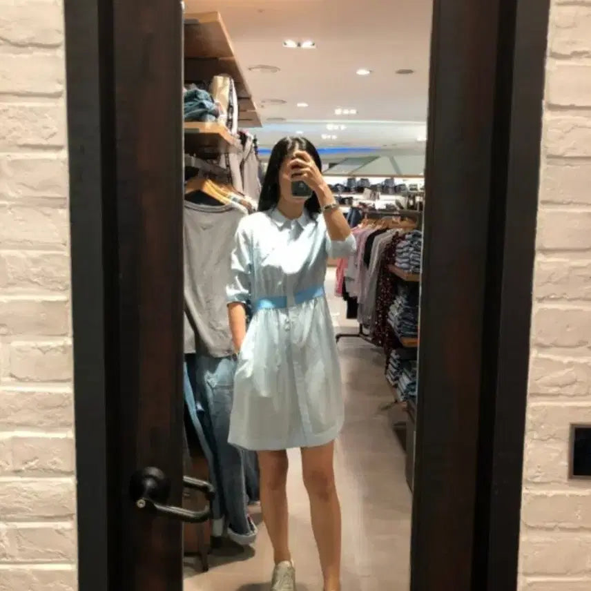 [BUNJANG] 타미진 스트라이프 셔츠 원피스 / 타미진 스트라이프 셔츠 원피스