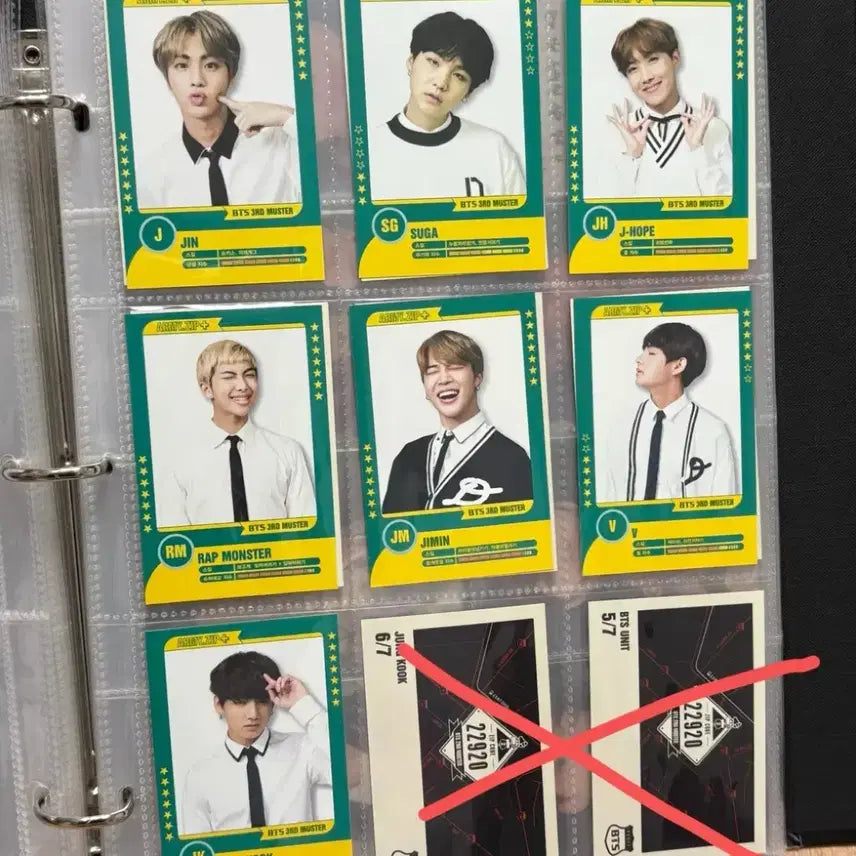 [SOLD OUT] 방탄 머스터 3기 플레이어 카드 미니 포카 알엠슈가진제이홉뷔지민정국