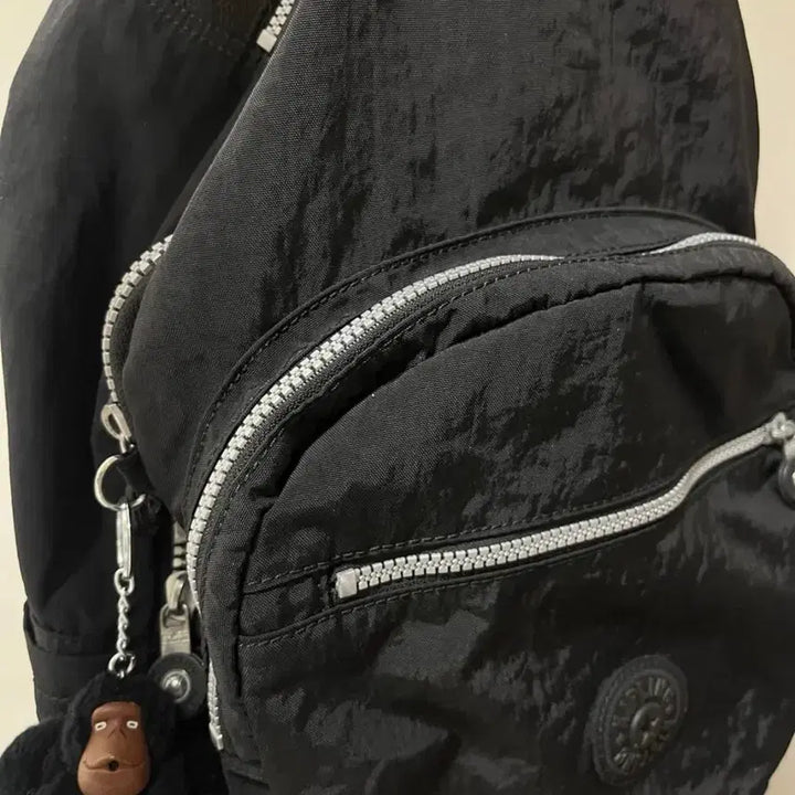 [BUNJANG] Kipling Black Backpack with Keyring / 키플링 블랙 백팩 + 키링 포함