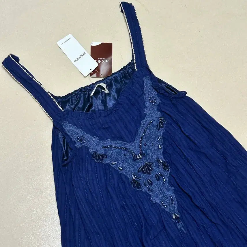 [BUNJANG] Axis Farm Vintage Navy String Dress / 엑시즈팜 빈티지 네이비 끈 원피스