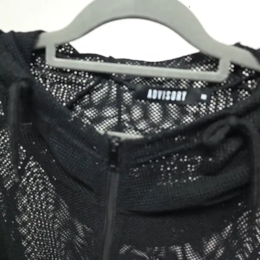 [BUNJANG] ADVISORY Black Mesh Hooded Zip-Up Jacket / ADVISORY 블랙 메쉬 후드 집업 XS 오버핏  점퍼 가디건