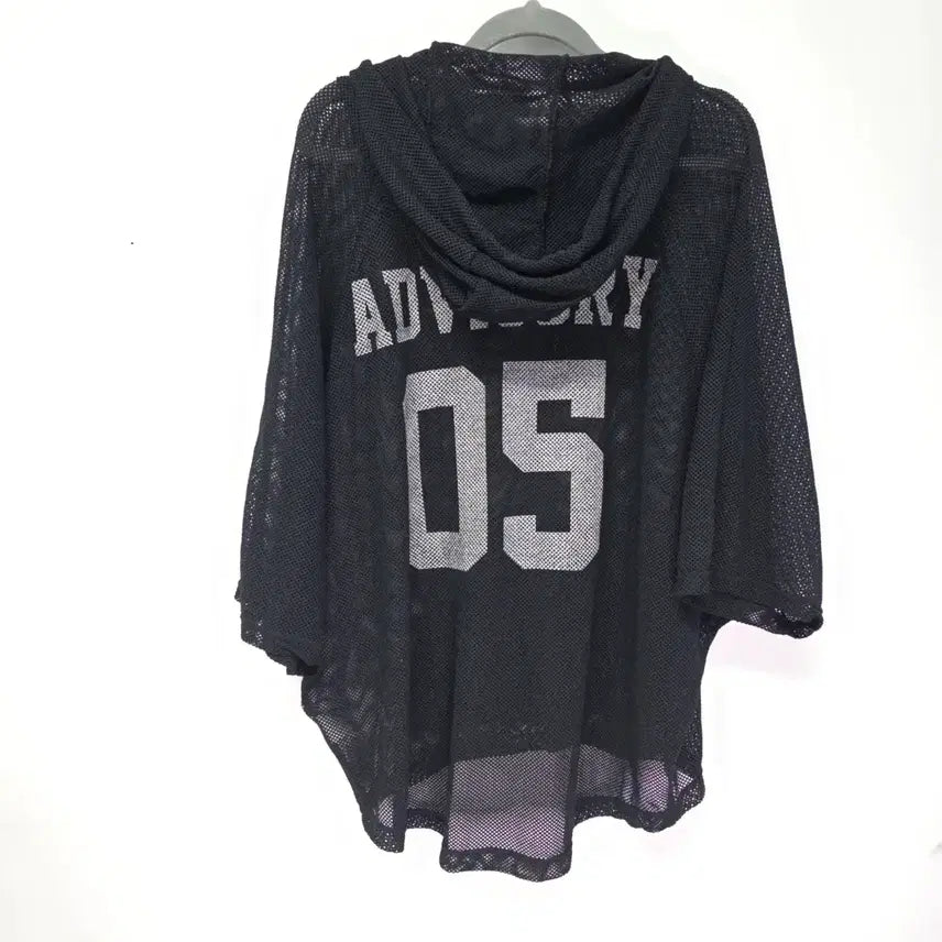 [BUNJANG] ADVISORY Black Mesh Hooded Zip-Up Jacket / ADVISORY 블랙 메쉬 후드 집업 XS 오버핏  점퍼 가디건