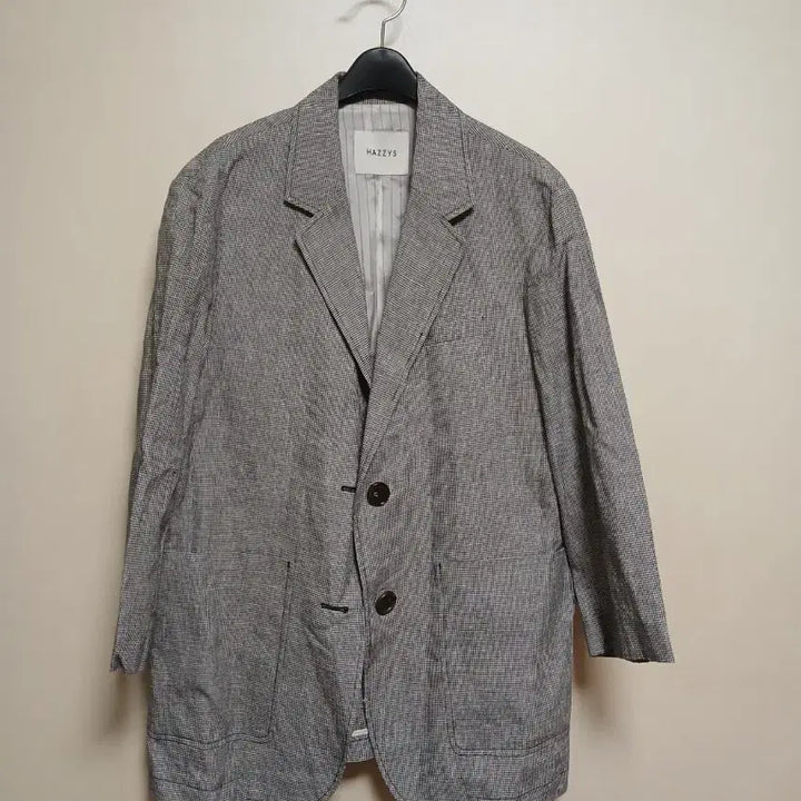 [BUNJANG] Hazzys Check Pattern Linen Jacket 90 / 헤지스 체크 패턴 마 자켓 90