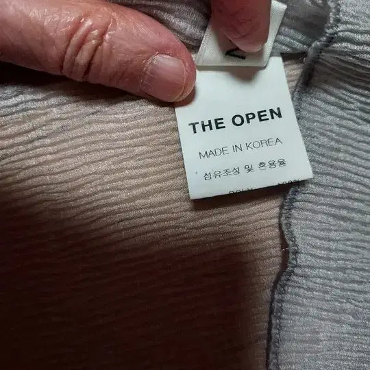 [SOLD OUT] THEOPEN더오픈골지물결주름플리츠시스루프릴하이터틀넥목폴라티 그레이
