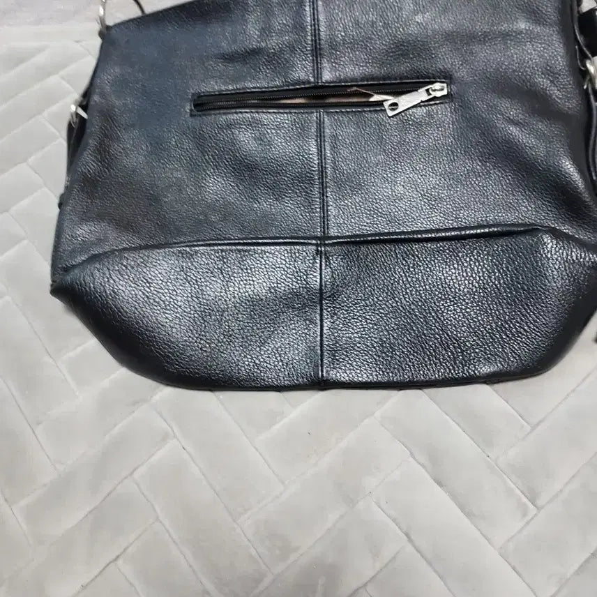 [BUNJANG] Elegant Black Leather Shoulder Bag / 엘레강스 가방