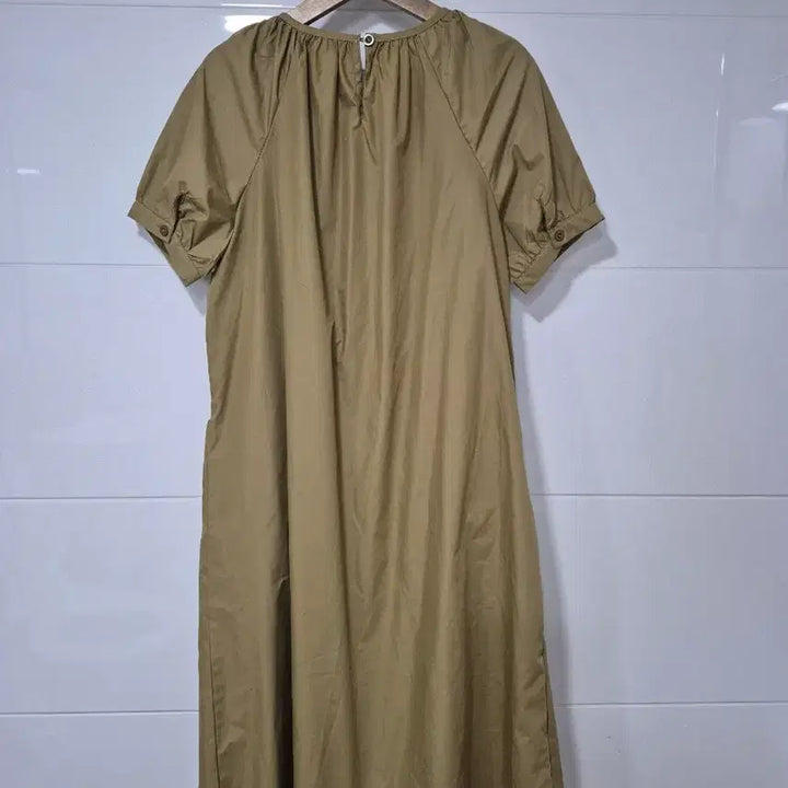 [BUNJANG] Khaki Pocket Midi Dress / 카키색 반팔 포켓 원피스55-66