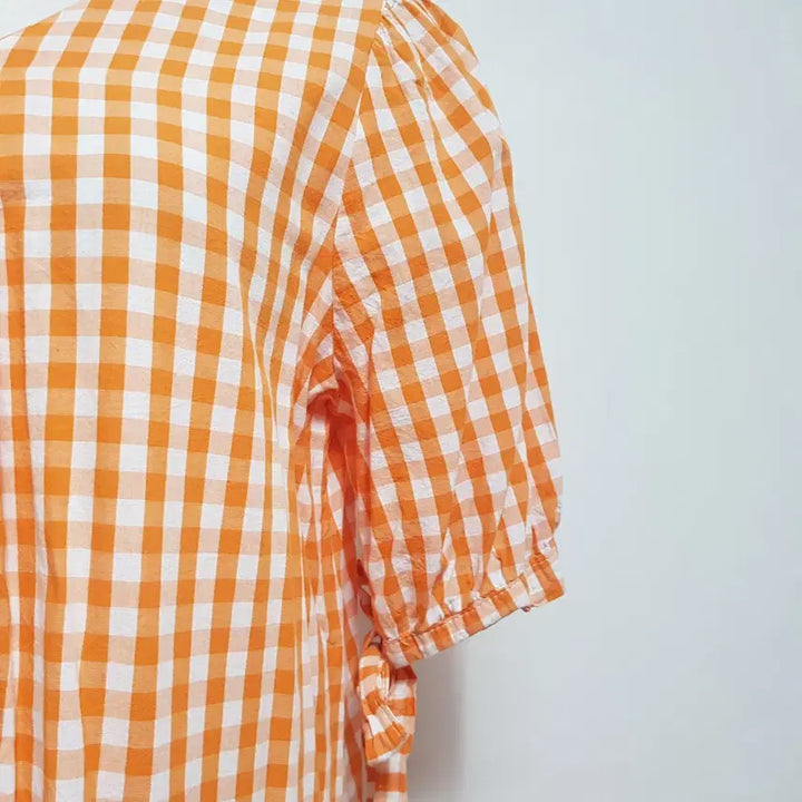 [BUNJANG] V-Neck Checkered Dress Women&