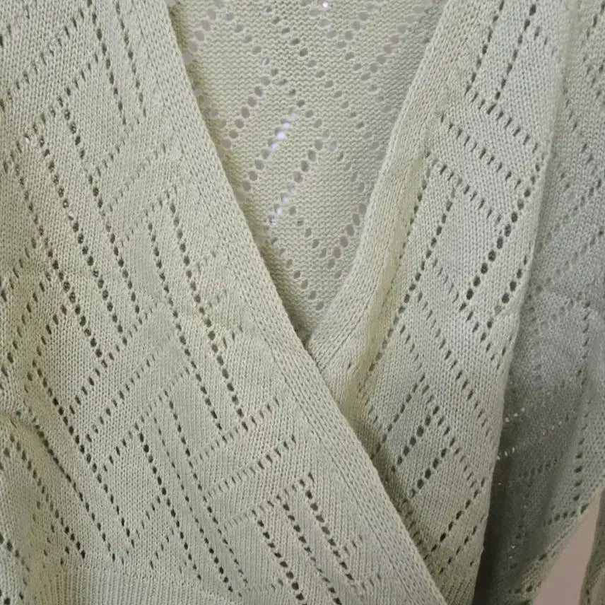 [BUNJANG] Pistachio Green Wrap Knit Cardigan / 피스타치오 그린 랩 니트 가디건