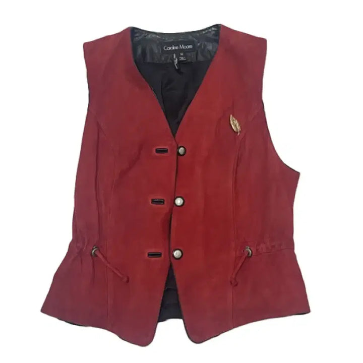 [BUNJANG] Vintage Red Suede Vest / 빈티지 스웨이드 조끼