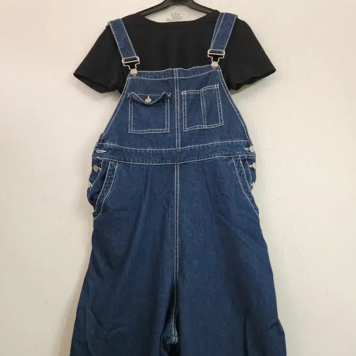 [BUNJANG] Denim Wide Bib Pants / 데님 와이드 멜빵바지