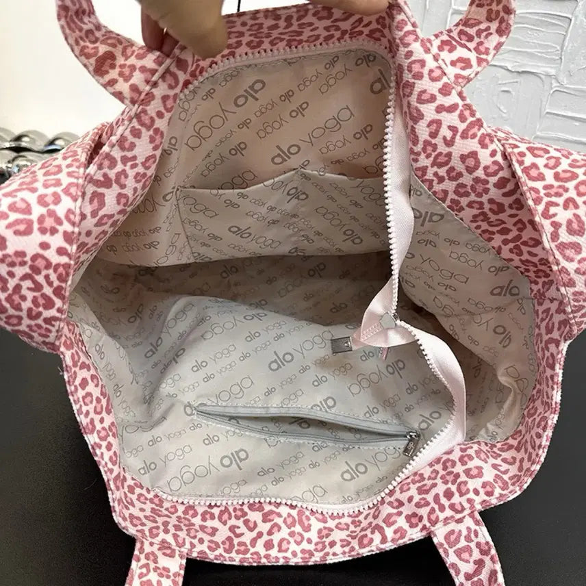 [BUNJANG] Alo Pink Leopard Tote Bag / 알로 핑크 레오파드 토트