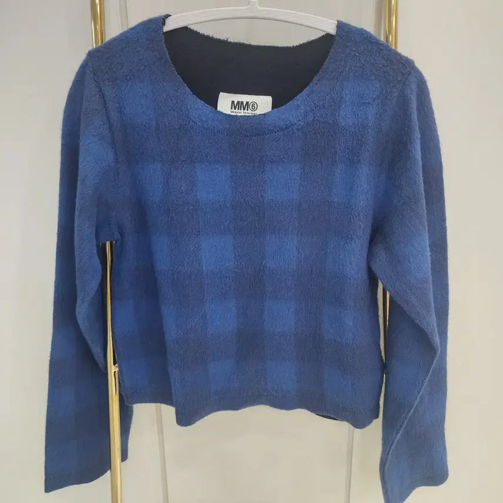 [BUNJANG] MM6 Maison Margiela Blue Check Pattern Knit Sweater / MM6 메종마르지엘라 ㅁ블루 체크 패턴 니트