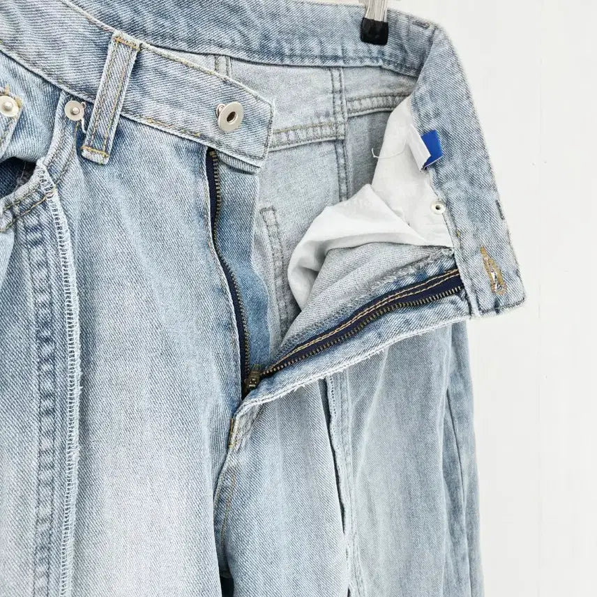 [BUNJANG] UGIPAL Seoul Wide Denim Pants / UGIPAL 서울 절개 라인 와이드 데님 팬츠