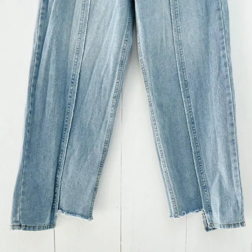 [BUNJANG] UGIPAL Seoul Wide Denim Pants / UGIPAL 서울 절개 라인 와이드 데님 팬츠