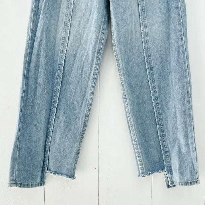 [BUNJANG] UGIPAL Seoul Wide Denim Pants / UGIPAL 서울 절개 라인 와이드 데님 팬츠
