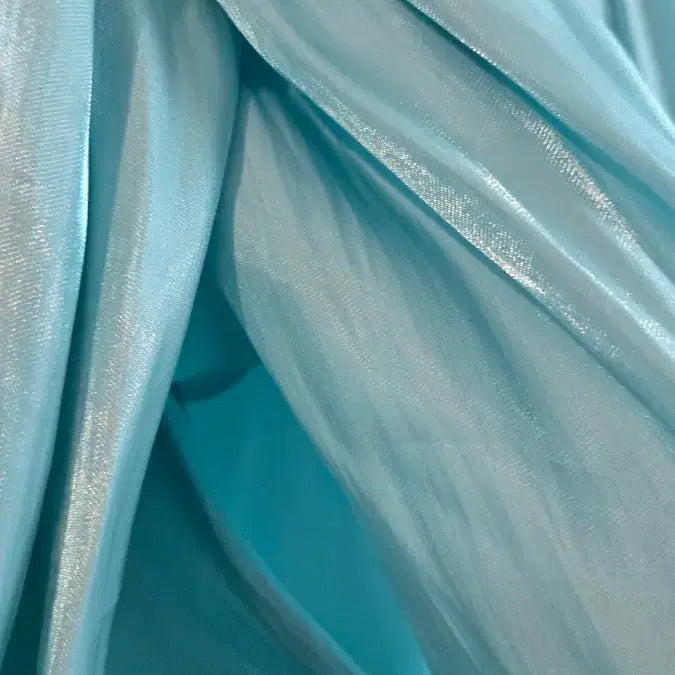 [BUNJANG] OBZEE Aqua Blue Shirring Blouse / OBZEE 오브제 아쿠아 블루 셔링 블라우스