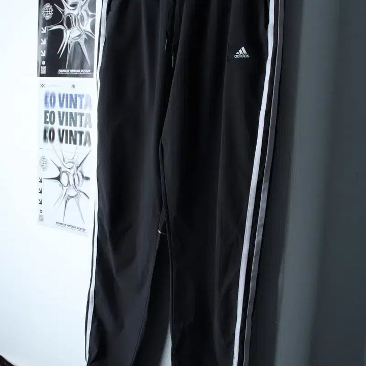 [BUNJANG] Adidas Training Pants 7/10 Nylon Black / (XL-2XL) 아디다스 트레이닝복 바지 7부 나일론 블랙-252D