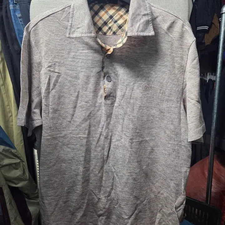 [SOLD OUT] 닥스 반팔 카라 티셔츠 브라운 체크