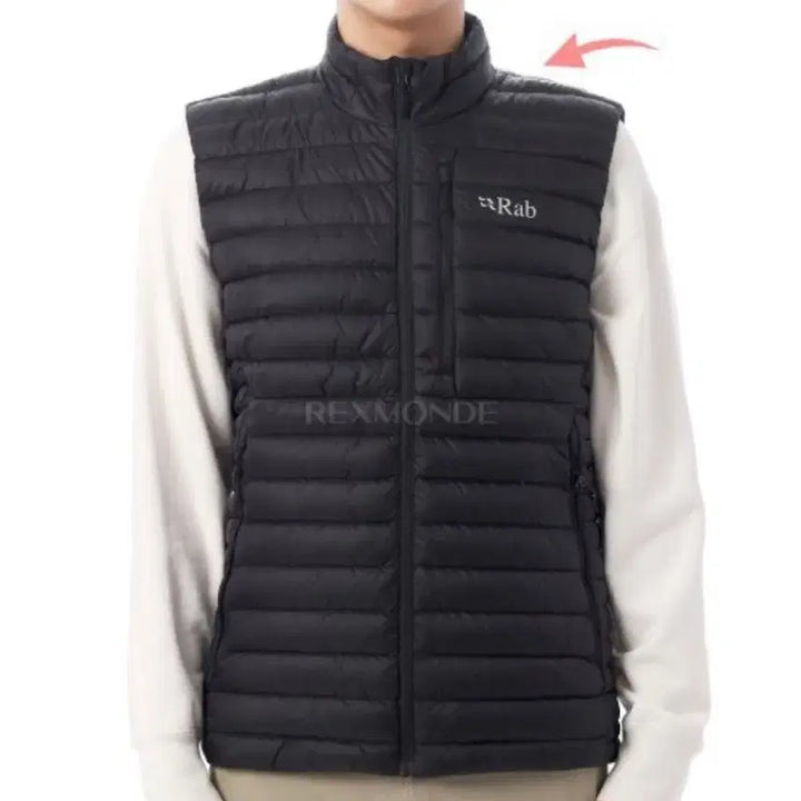 [SOLD OUT] 랩 마이크로라이트 다운 베스트 블랙 경량 패딩 조끼