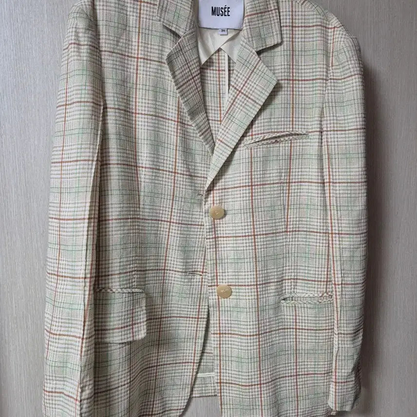 [SOLD OUT] 뮤제 musee 체크 자켓 린넨 자켓 34