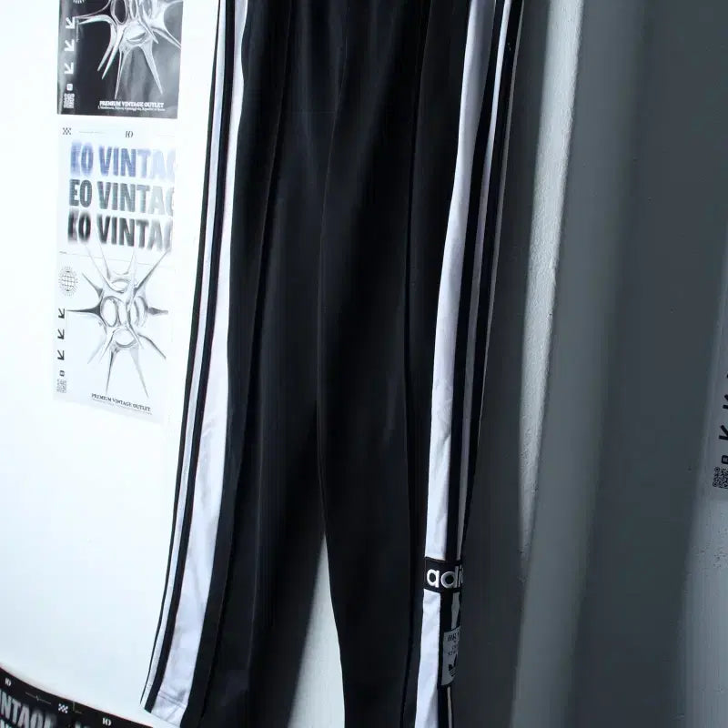 [BUNJANG] Adidas Training Pants Side Button Black / (XS) 아디다스 트레이닝복 바지 사이드버튼 블랙 올드스쿨-2540