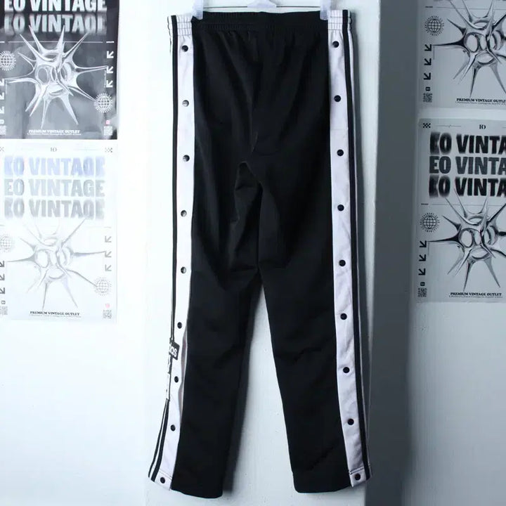 [BUNJANG] Adidas Training Pants Side Button Black / (XS) 아디다스 트레이닝복 바지 사이드버튼 블랙 올드스쿨-2540