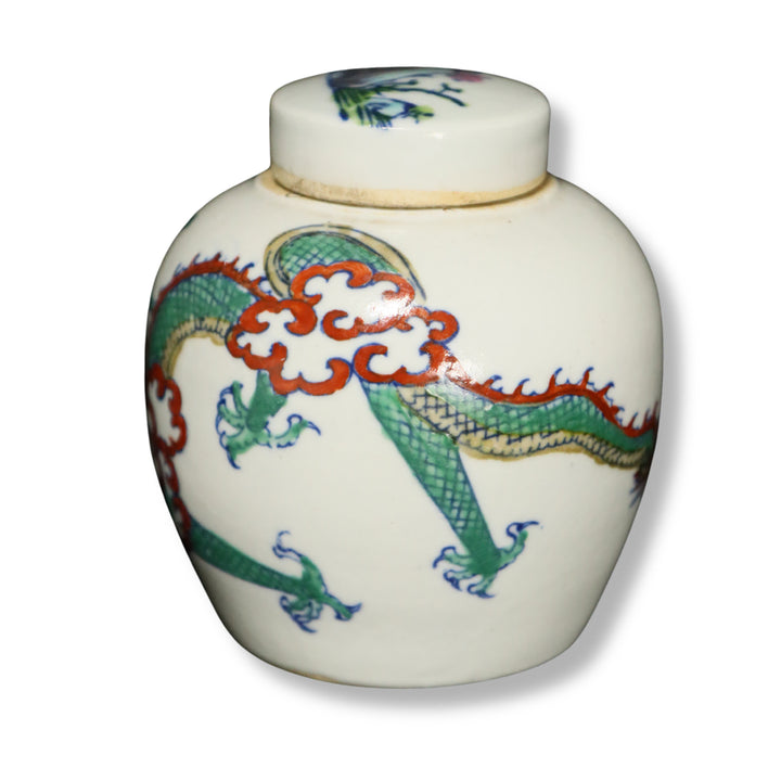 [BUNJANG] Qing Dynasty Two-Color Dragon Jar / 청대 투채 운룡문 유개호 [중국도자기]
